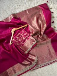 Tissue Silk Saree With Premium Lace